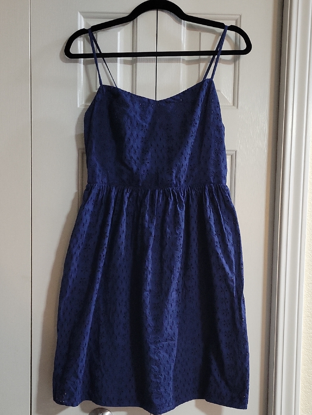 Vintage Old Navy Blue Eyelet A-line dress